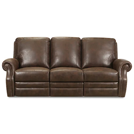 Transitional Power Reclining Sofa with USB Port